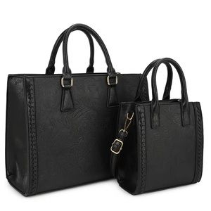 Alyssa brand vegan leather handbag and mini me